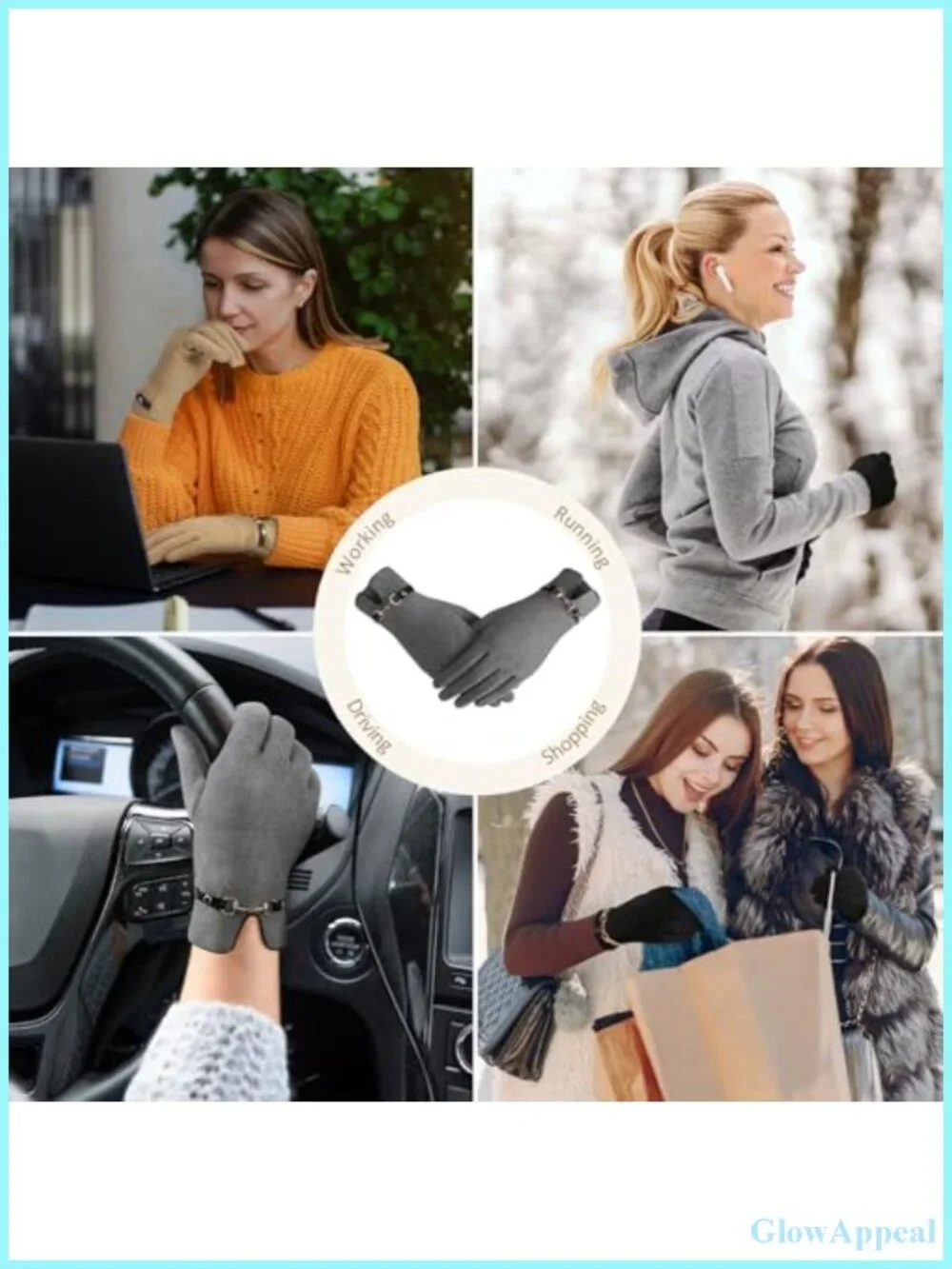 Women's Winter Gloves 3 Pair Pack Touchscreen Thermal Knit Gloves